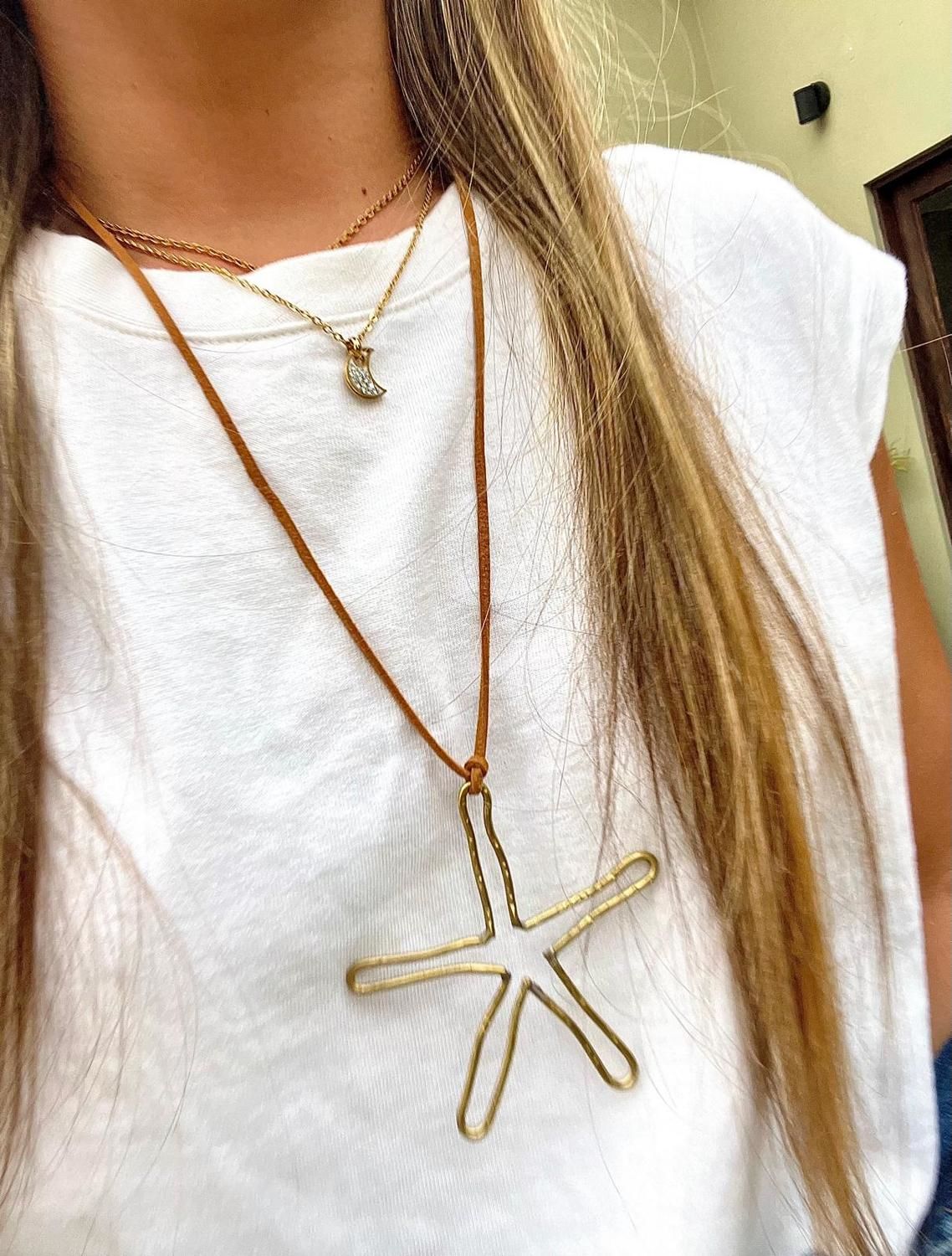 Collar Estrella Rustica bronce 